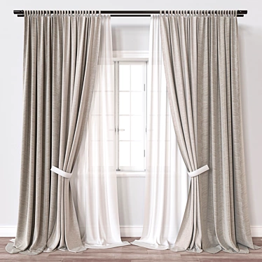 Modern Curtain 3D Model Kit 3D model image 1 