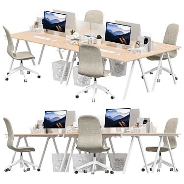 Modern Office Furniture Set 3D model image 1 