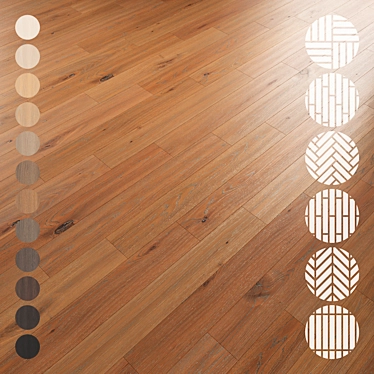 Oak Parquet Flooring Collection 3D model image 1 