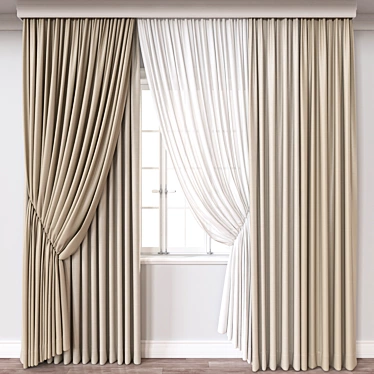 Classic Curtain 3D Model 3D model image 1 