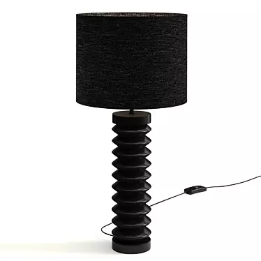 Contemporary Black Table Lamp with Textured Finish 3D model image 1 