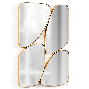 Elegant Quadrant Wall Mirror 3D model image 1 