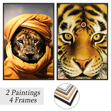 Modern Wall Art Set & Frames 3D model image 1 