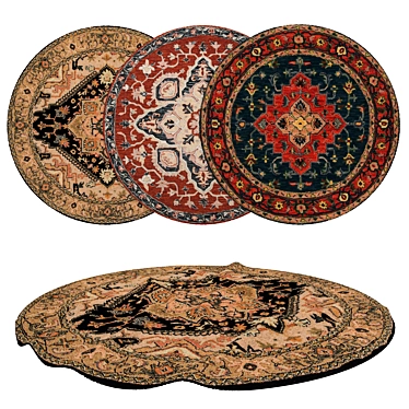 Set of 6 Round Carpets 3D model image 1 