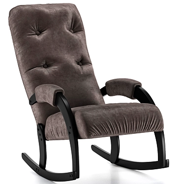 Prague Rocking Chair Velvet Graphite 3D model image 1 