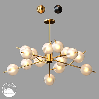 Elegant Metal Chandelier Mobidy 3D model image 1 