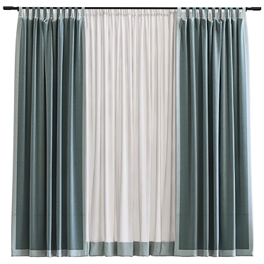 Folded and Reconstructed Curtain 3D model image 1 