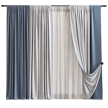 Tactile Timeworn Curtain Panel 3D model image 1 