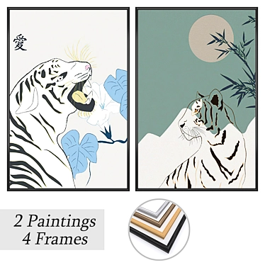 Artwork Set with Frame Options 3D model image 1 