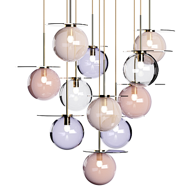 11 Pendant Circular Canopy Chandelier 3D model image 1 