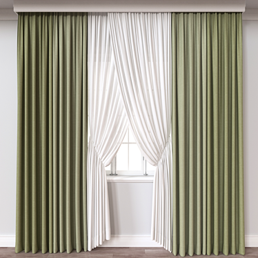 Luxury Window Curtain Set - 3D Model 3D model image 1 