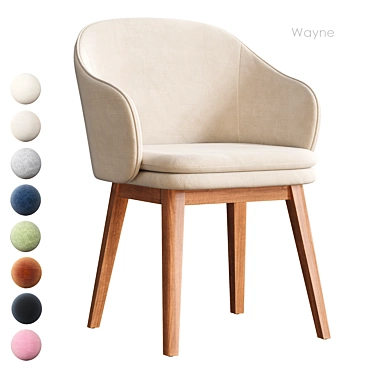 Wayne Arm Dining Chair, West Elm 3D model image 1 