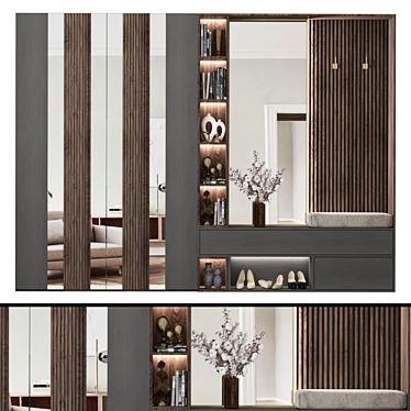 Modern Hallway Composition: Sleek Design 3D model image 1 