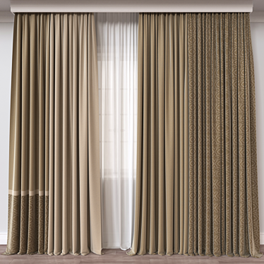 Russian Curtain 3D Model FBX 3D model image 1 