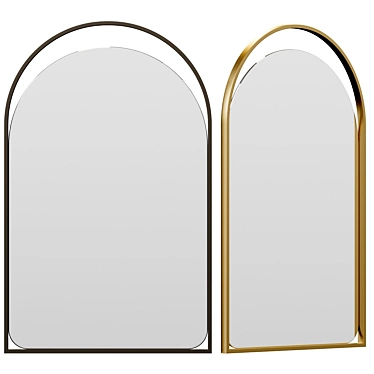 Modern Steel Framed Wall Mirror 3D model image 1 