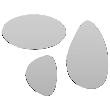 Organic Trio Mirrors for Modern Interiors 3D model image 1 