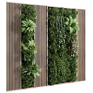 Wooden Frame Vertical Garden Decor 3D model image 1 