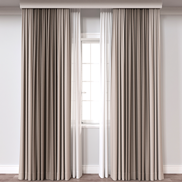 Render-ready Curtain A210, Various Exports 3D model image 1 