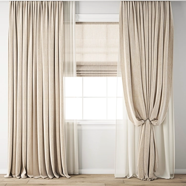 Poly 3D Curtain Model Kit 3D model image 1 