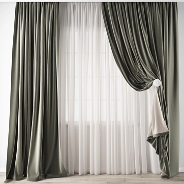 Detailed Curtain Model Pack 3D model image 1 