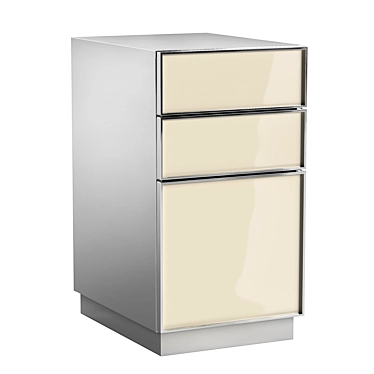 Sleek Steel 3 Drawer File 3D model image 1 