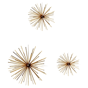 Golden Starburst Metal Wall Decor 3D model image 1 