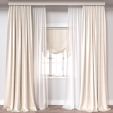 Versatile 3D Curtain Model 3D model image 1 