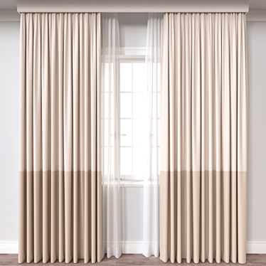 Modern Curtain 3D Model Render 3D model image 1 