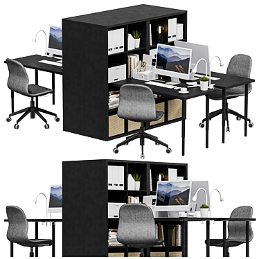 Modern Office Workspace Package 3D model image 1 