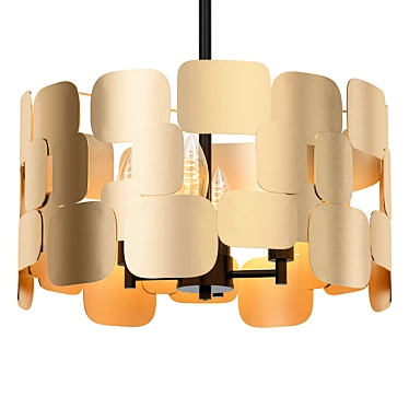 Modern Soft Gold Leaf Pendant 3D model image 1 