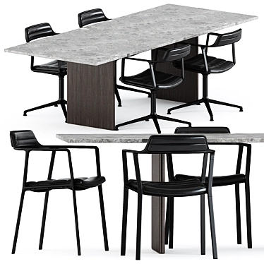 Vipp Modern Chairs & Table 3D model image 1 