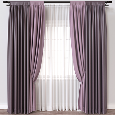 Modern Curtain 3D Model Render 3D model image 1 