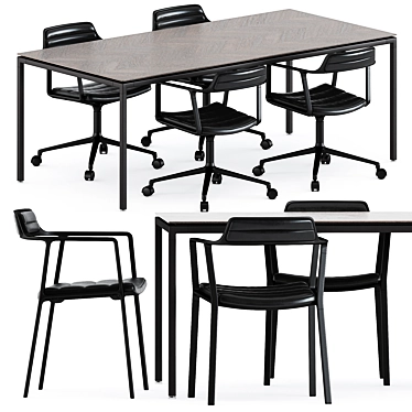 Sleek Vipp Chairs & Table 3D model image 1 