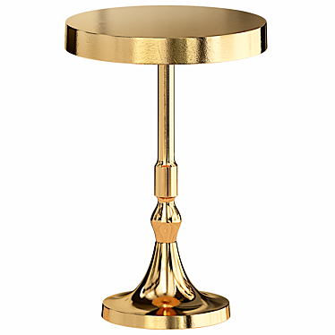 Elegant Stone Pedestal End Table 3D model image 1 