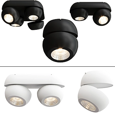 Sleek Adjustable Spotlight Collection 3D model image 1 