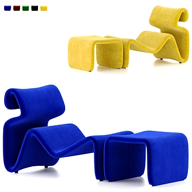 Etcetera Lounge Set with Footstool 3D model image 1 