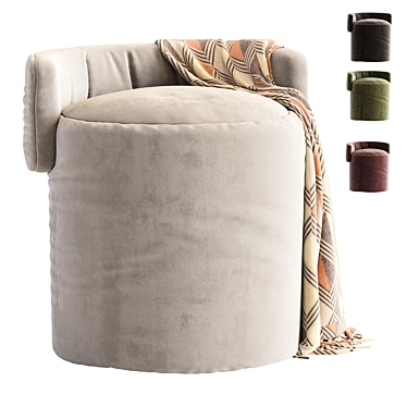 Modern Love Seat Pouf Rugiano 3D model image 1 