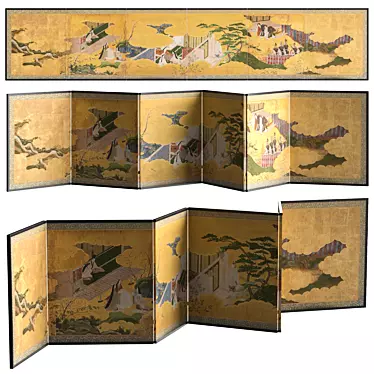 Traditional Japanese Room Divider 3D model image 1 