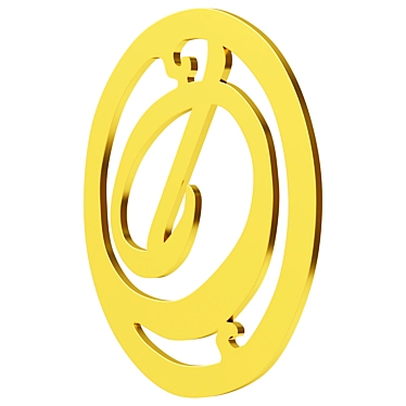 Yellow Letter D Wall Decor 3D model image 1 