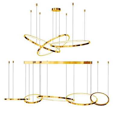 Sleek Lexington Chandelier Design 3D model image 1 