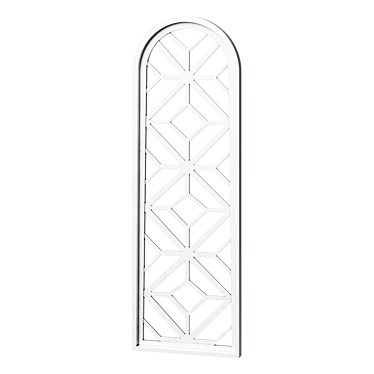 White Wooden Window Panel Wall Decor 3D model image 1 