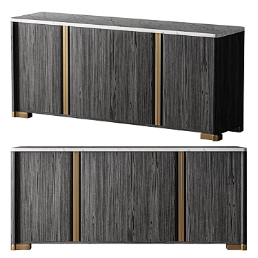 Modern Oslo Sideboard in Walnut 3D model image 1 