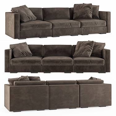 Maddox Slim-Arm Modular Sofa 3D model image 1 