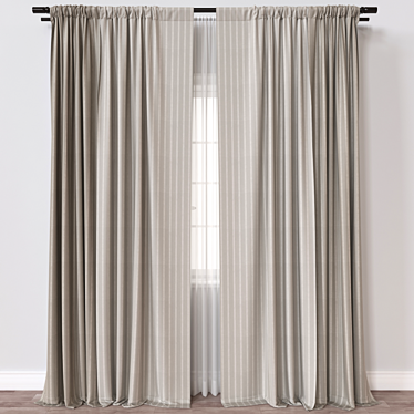 High-Quality 3D Curtain Model 3D model image 1 