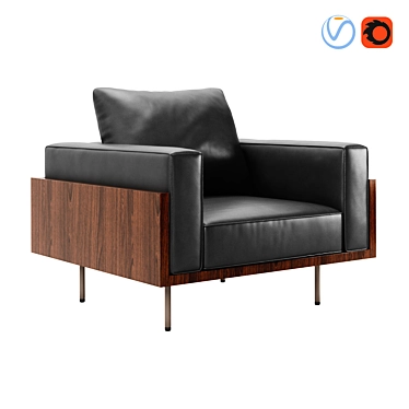 Brasilia Armchair: Elegant Seating Option 3D model image 1 