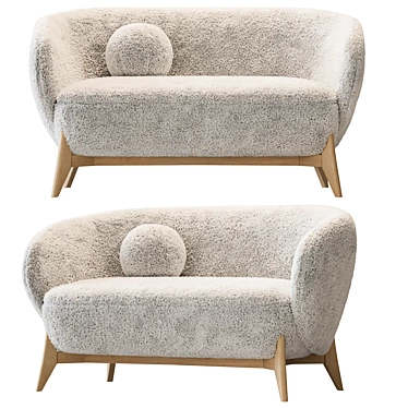 Faux Fur Tilar Sofa White 3D model image 1 