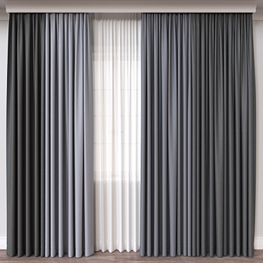 Modern 3D Curtain Model FBX 3D model image 1 