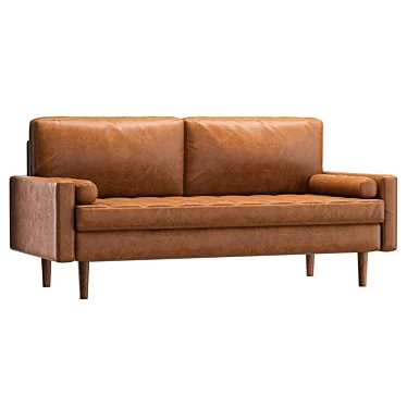 Vegan Leather Loveseat, High Resolution 3D model image 1 