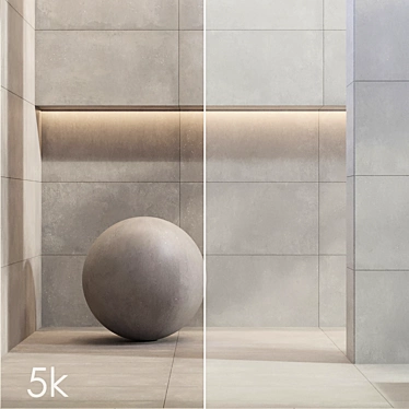 Concrete Porcelain Tile Bundle: Gray/Light Gray 3D model image 1 