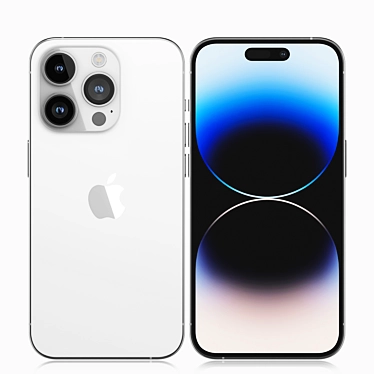 iPhone 14 Pro Silver Render Model 3D model image 1 